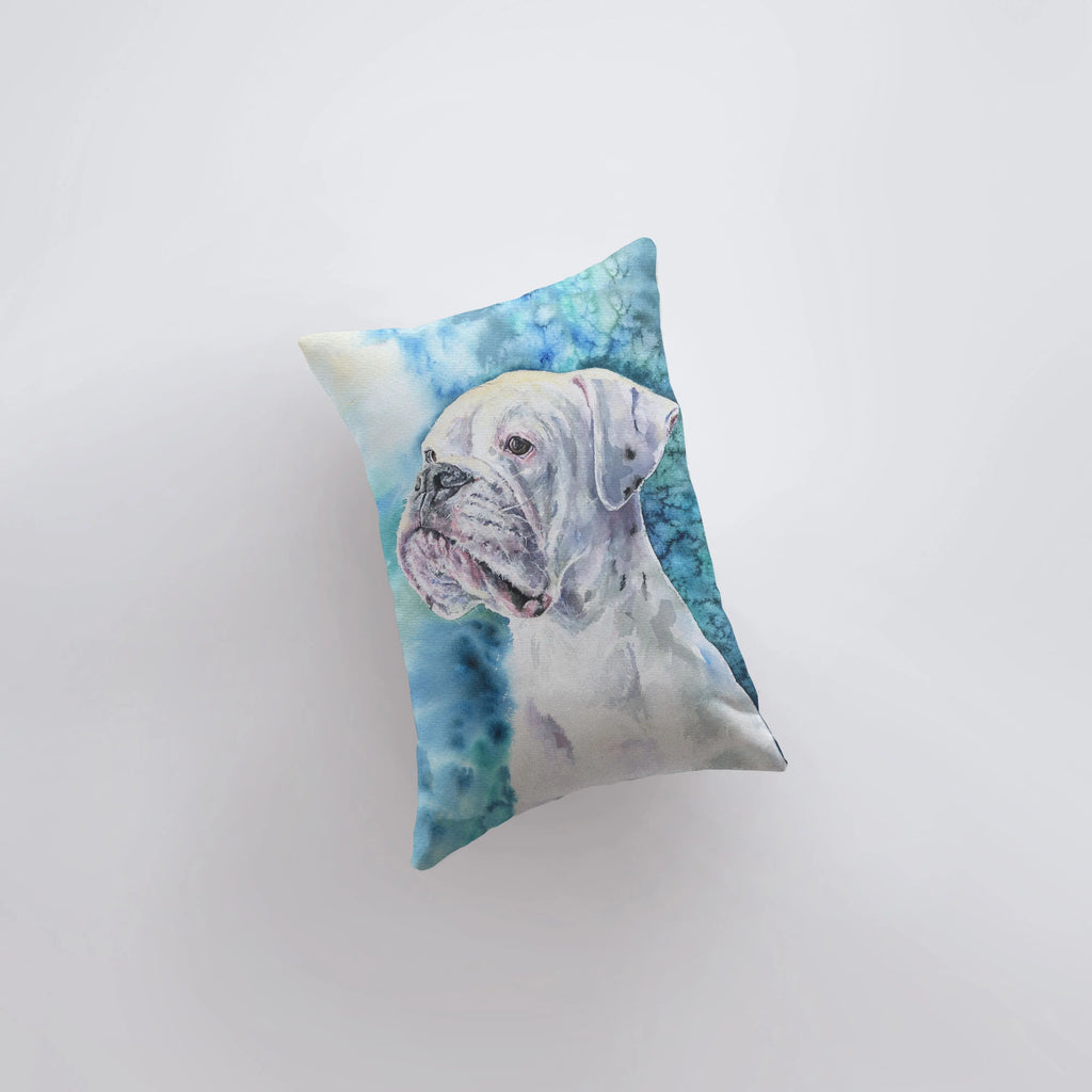 White Boxer | Watercolor Boxer | 12x18 | Pillow Cover |  Home Decor | Custom Dog Pillow | Boxer Mom  | Dog Lover Gift | Dog Mom Gift UniikPillows