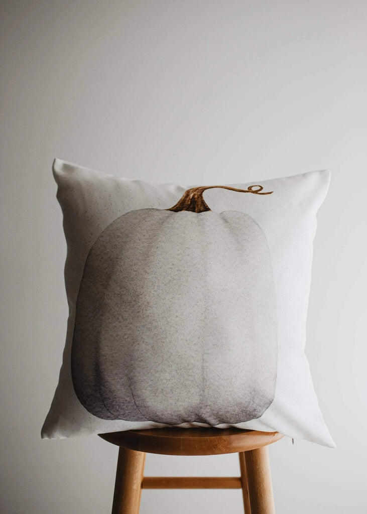 White Curly Stem Pumpkin Pillow Cover |   Primitive Farmhouse Decor | Farmhouse Pillows | Country Decor | Fall Throw Pillows | Gift for her UniikPillows