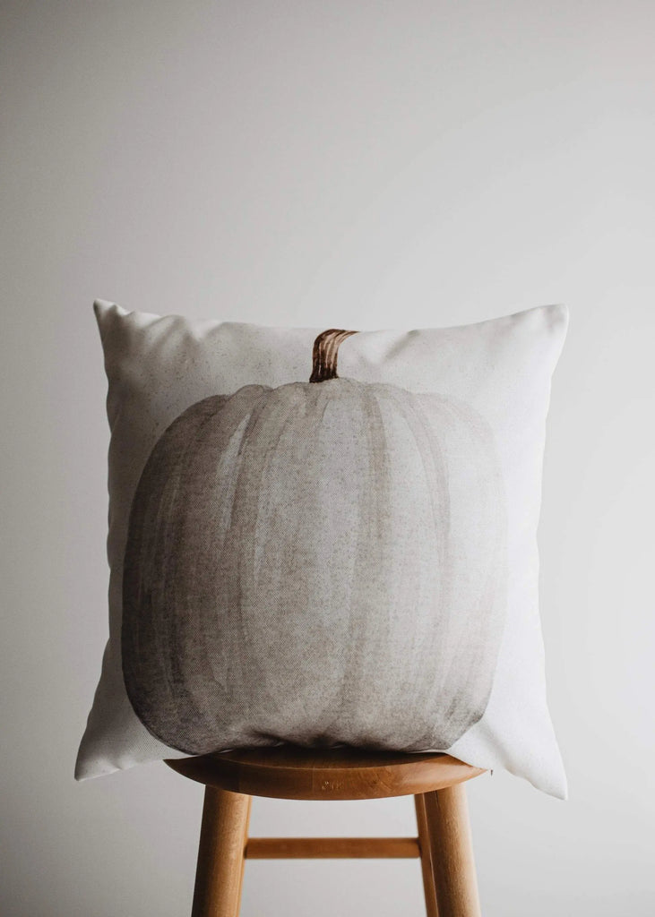 White Straight Stem Pumpkin Pillow Cover |   Primitive Farmhouse Decor | Farmhouse Pillows | Country Decor | Fall Throw Pillows | Gift UniikPillows