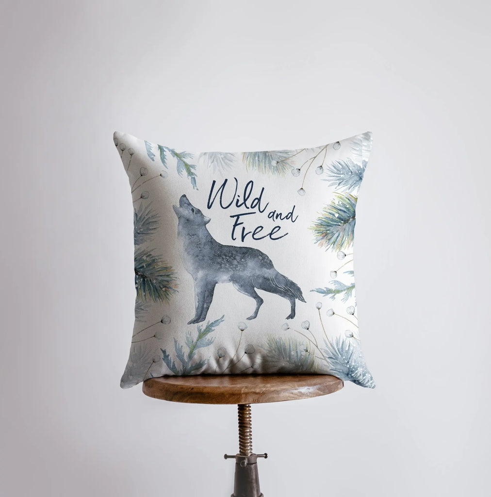 Wild and Free Wolf Pillow Cover | Wolf Decor | Throw Pillow | Animal Lover Gift | |Wilderness | Christmas tree | Christmas Gifts | Mom Gift UniikPillows