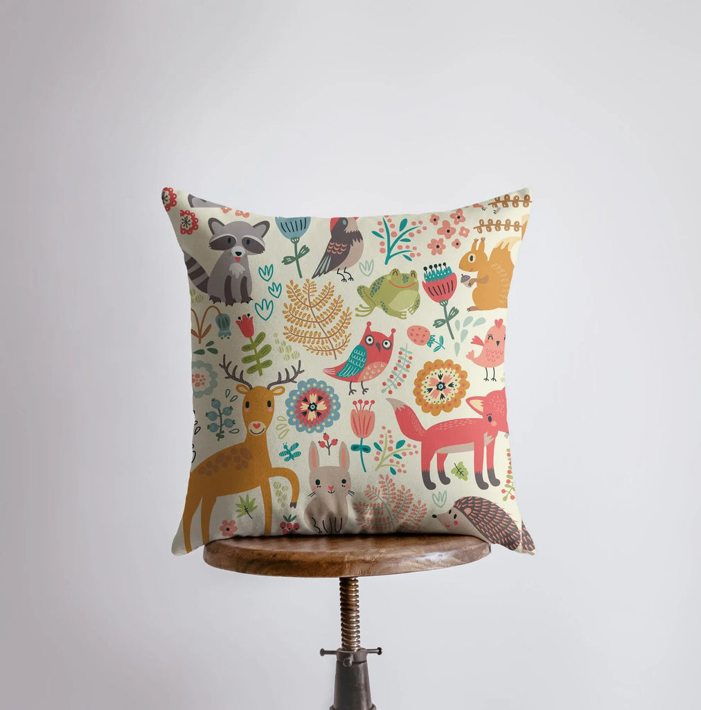 Woodlands | Pillow Cover | Throw Pillow | Home Decor | Pillow | Art Pillow | Animals | Cute Animals | Fun Pillow Design | Kids Accent Pillow UniikPillows
