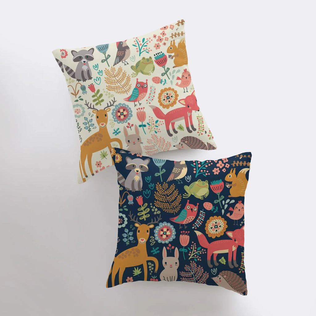 Woodlands | Pillow Cover | Throw Pillow | Home Decor | Pillow | Art Pillow | Animals | Cute Animals | Fun Pillow Design | Kids Accent Pillow UniikPillows