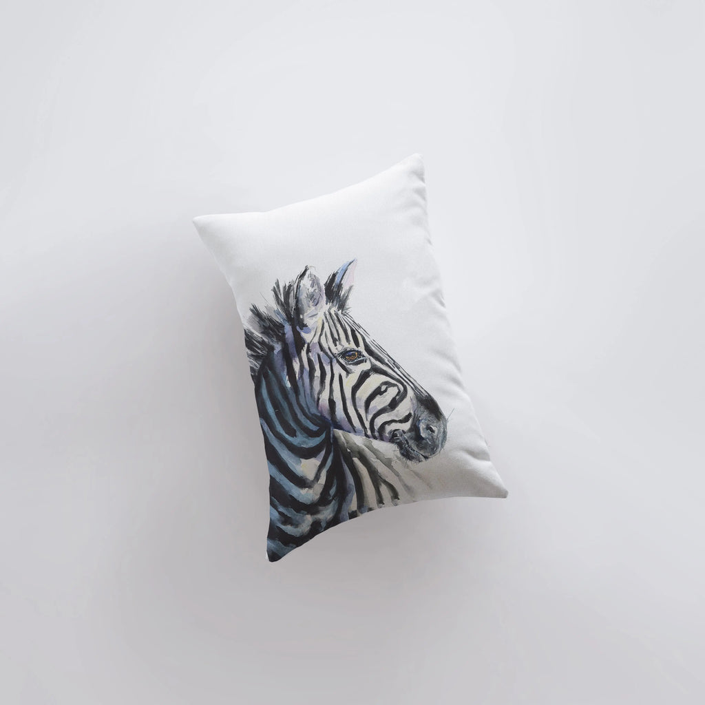 Zebra |  Watercolor Zebra | 12x18 | Pillow Cover | African Animals | Animal Lover | Unique Pillow Cases | Animal Shaped Pillows | Animal Print Pillow UniikPillows