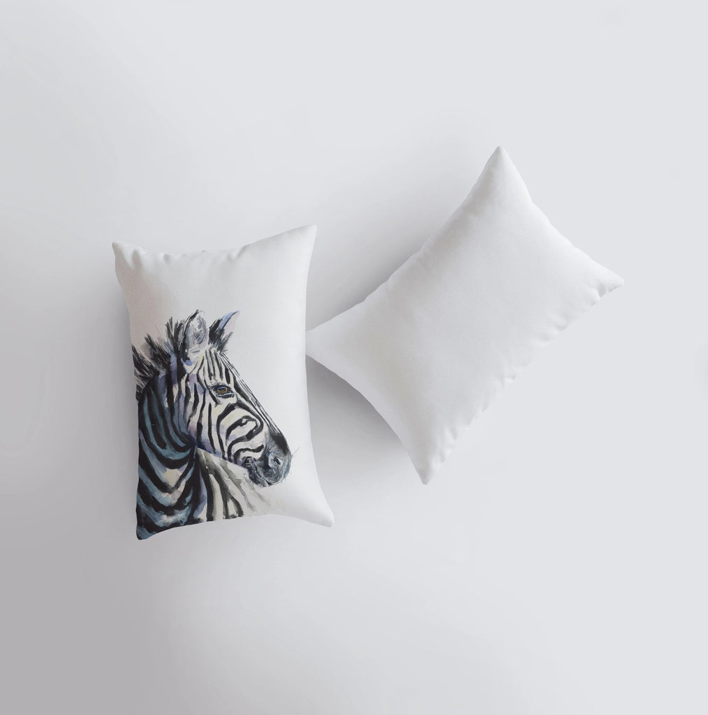Zebra |  Watercolor Zebra | 12x18 | Pillow Cover | African Animals | Animal Lover | Unique Pillow Cases | Animal Shaped Pillows | Animal Print Pillow UniikPillows
