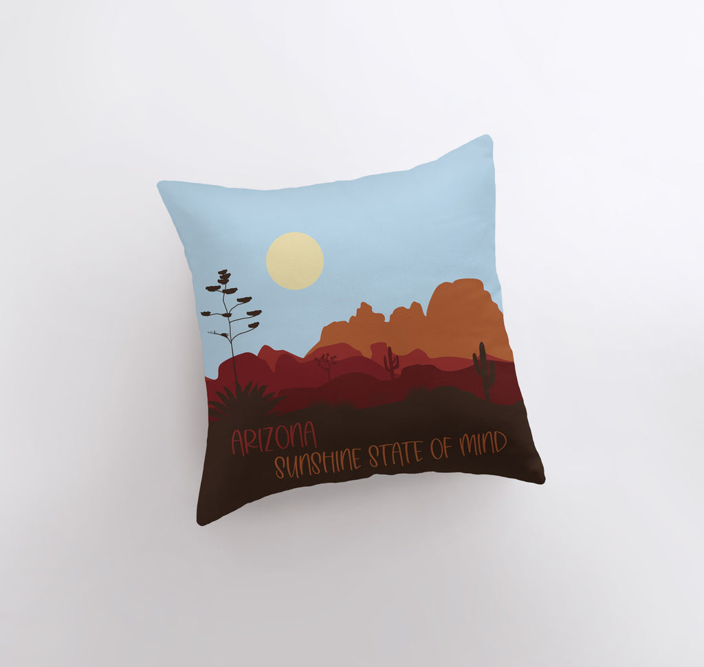 a pillow that has a picture of arizona on it