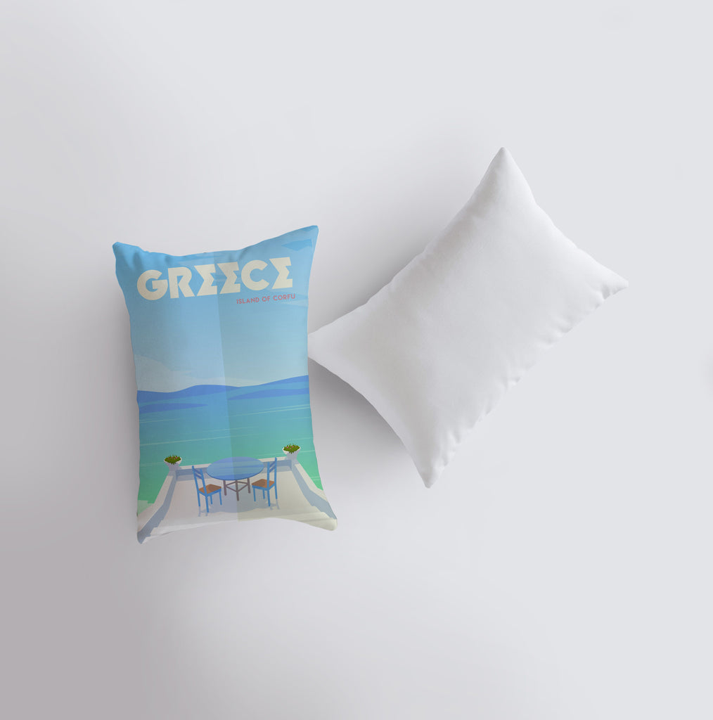 a pillow with a picture of a beach on it