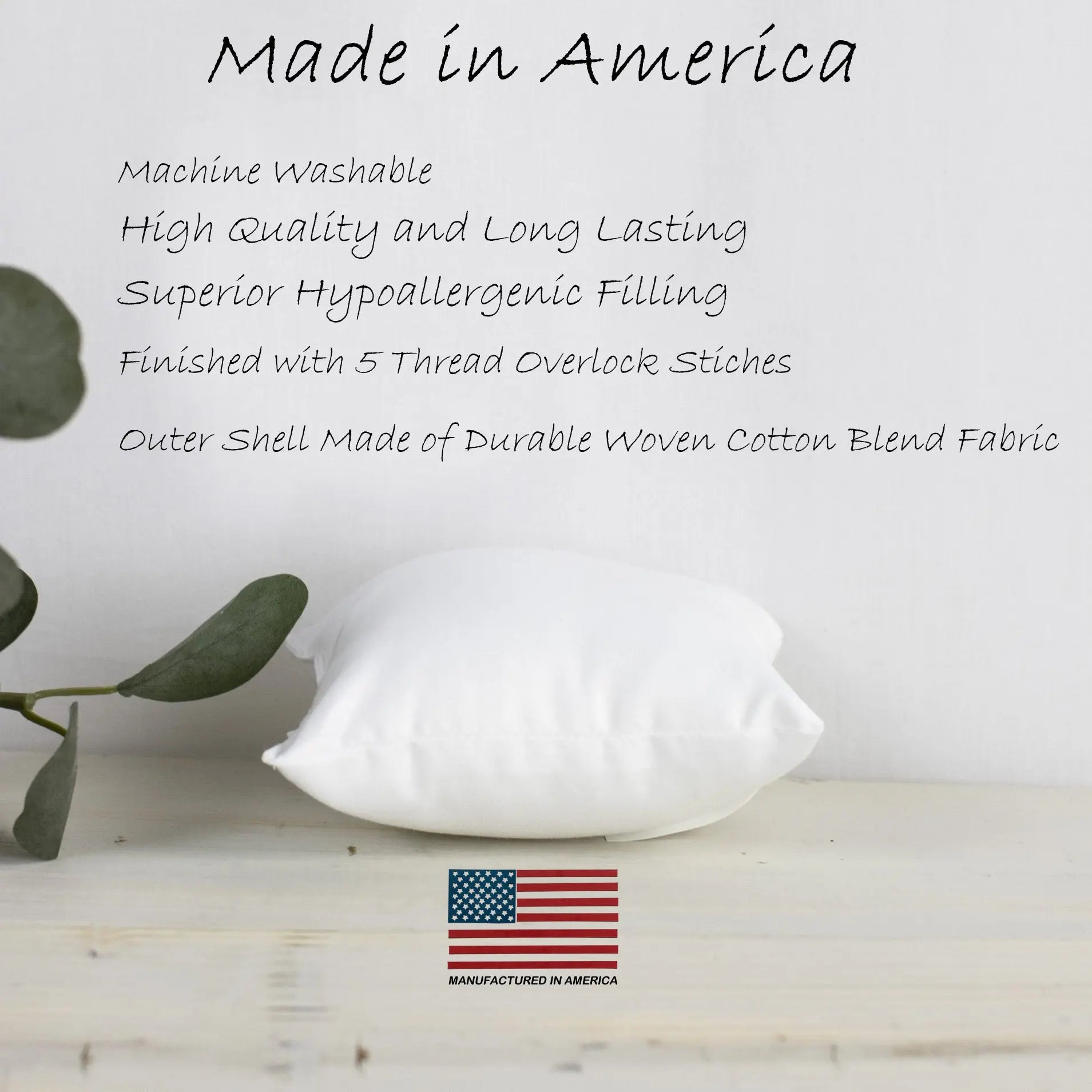 18x18 | Indoor Outdoor Hypoallergenic Polyester Pillow Insert | Quality Insert | Pillow Inners | Throw Pillow Insert | Square Pillow Inserts
