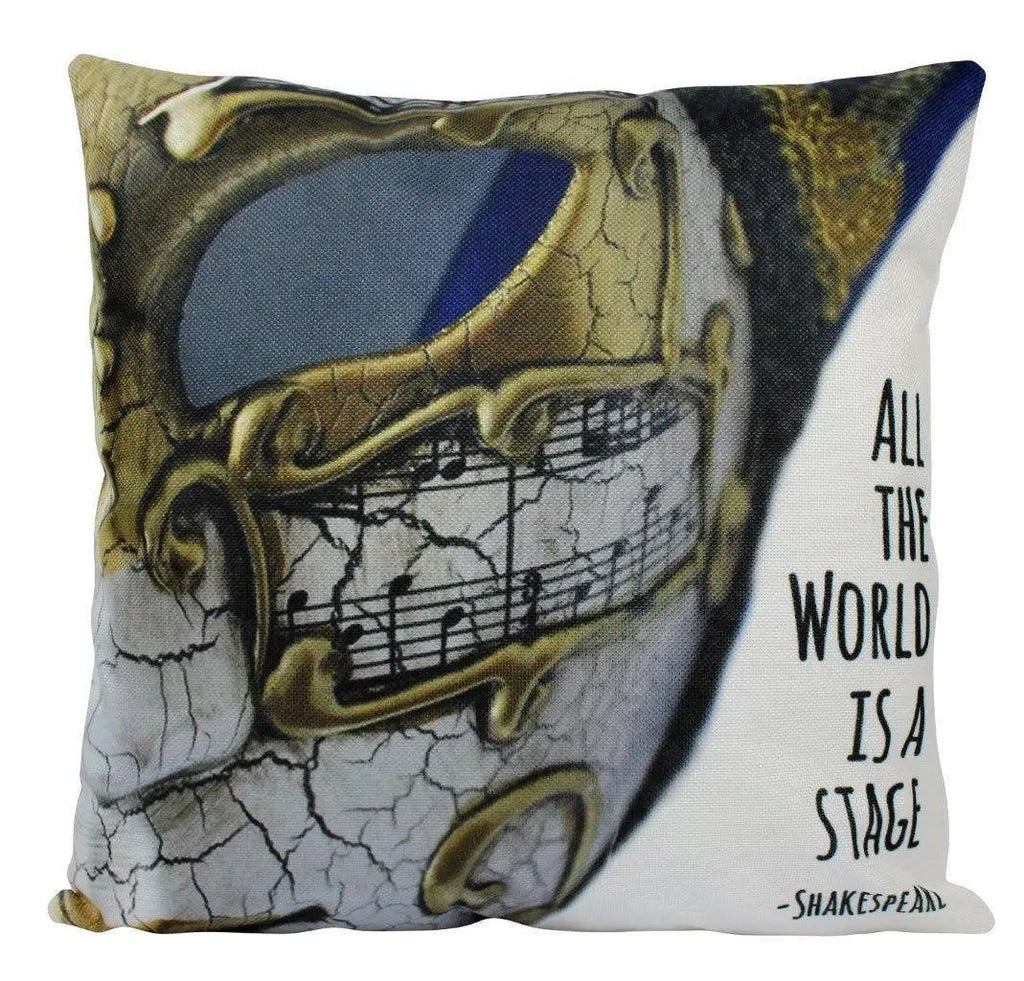 All the World's a Stage | Pillow Cover | Shakespeare Quotes | Theater Room Decor | Throw Pillow | Home Decor | Bedroom Decor | Actor UniikPillows