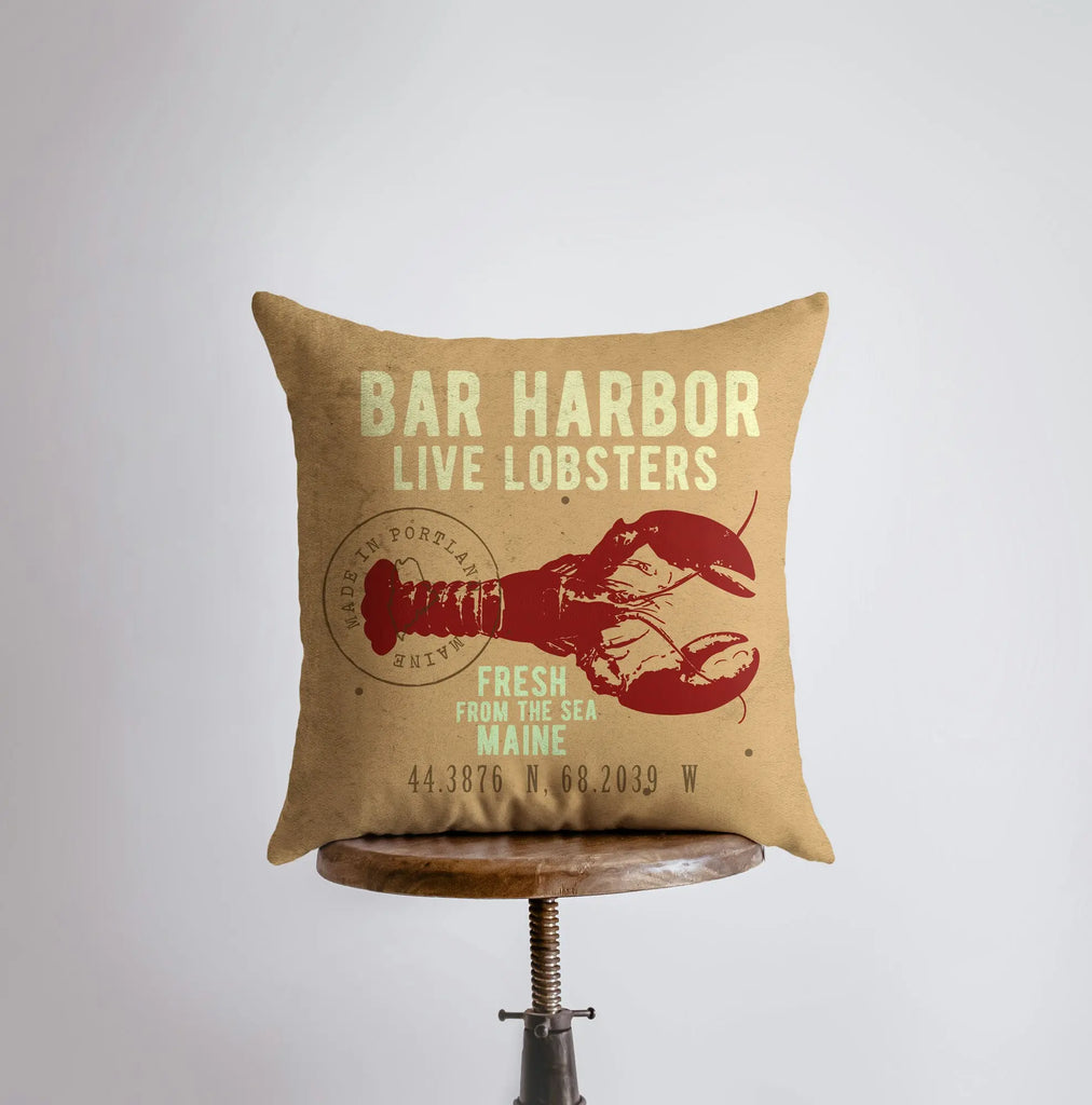 Bar Harbor Live Lobsters | Throw Pillow | Home Decor | Modern Decor | Nautical | Ocean | Gift for Her | Accent Pillow Cover | Beach | Sea UniikPillows