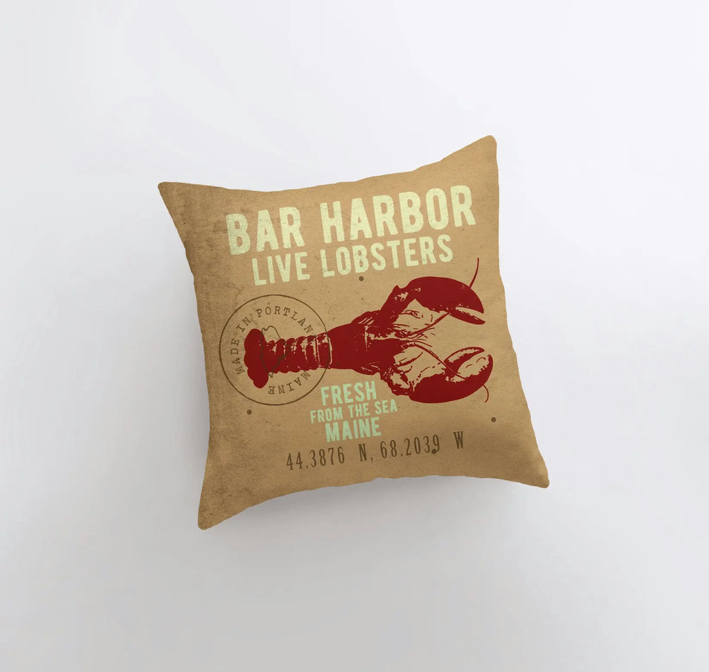 Bar Harbor Live Lobsters | Throw Pillow | Home Decor | Modern Decor | Nautical | Ocean | Gift for Her | Accent Pillow Cover | Beach | Sea UniikPillows
