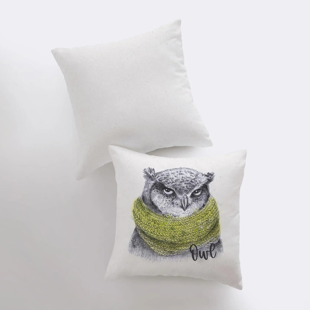 Barn Owl | Pillow Cover | Drawing of an Owl | Throw Pillow | Home Decor | Wilderness | Owl Print | Nature Inspired | Modern Farmhouse | Bird UniikPillows
