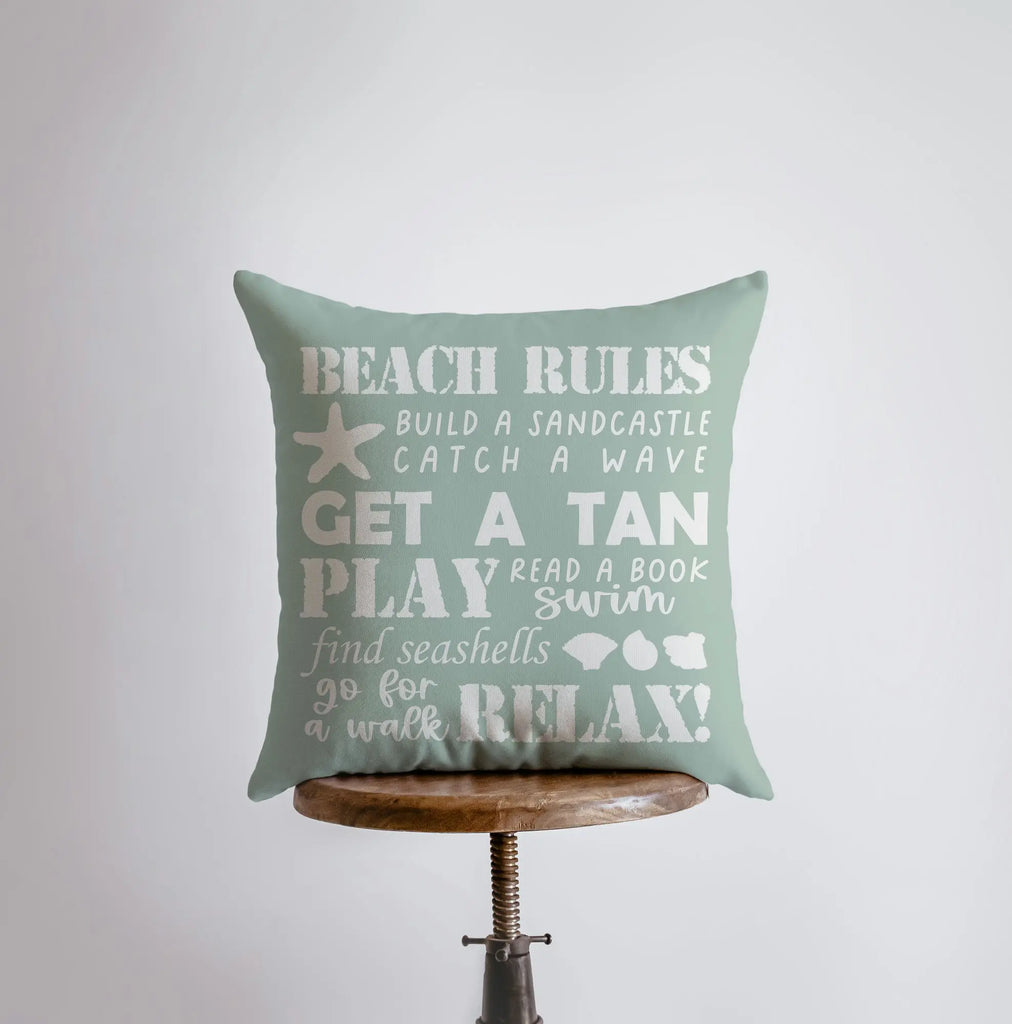 Beach Rules | Pillow Cover | House Rules | Throw Pillow | Home Decor | Ocean | Gift for Her | Accent Pillow Cover | Beach Decor | Ocean |Sea UniikPillows