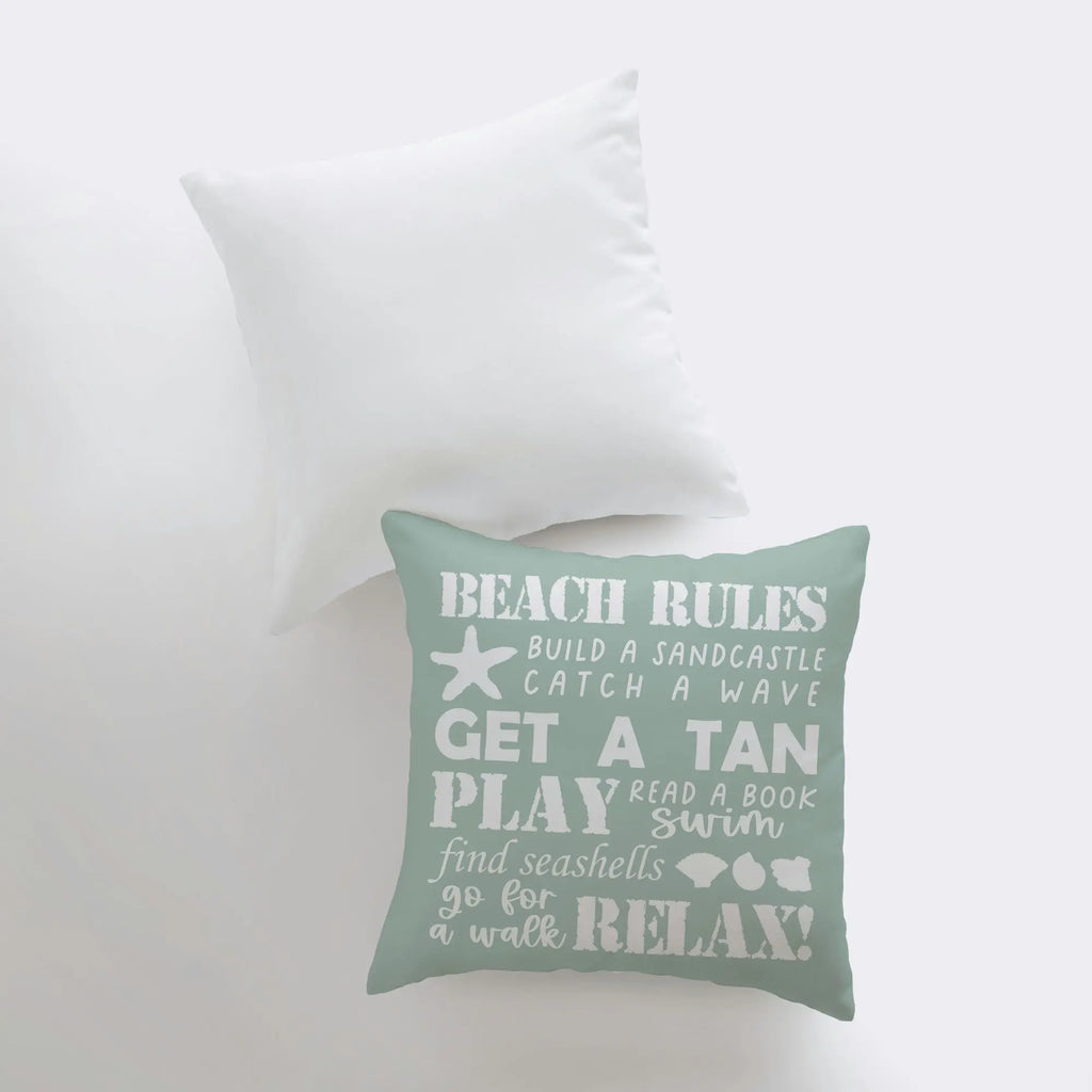 Beach Rules | Pillow Cover | House Rules | Throw Pillow | Home Decor | Ocean | Gift for Her | Accent Pillow Cover | Beach Decor | Ocean |Sea UniikPillows