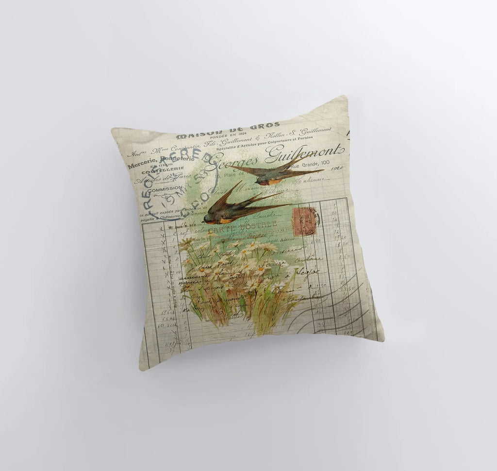 Birds | Pillow Cover | Bird Nest | Pillow | Farmhouse Decor | Home Decor | Throw Pillow | Gift for her | Cute Home Decor | Country Decor UniikPillows