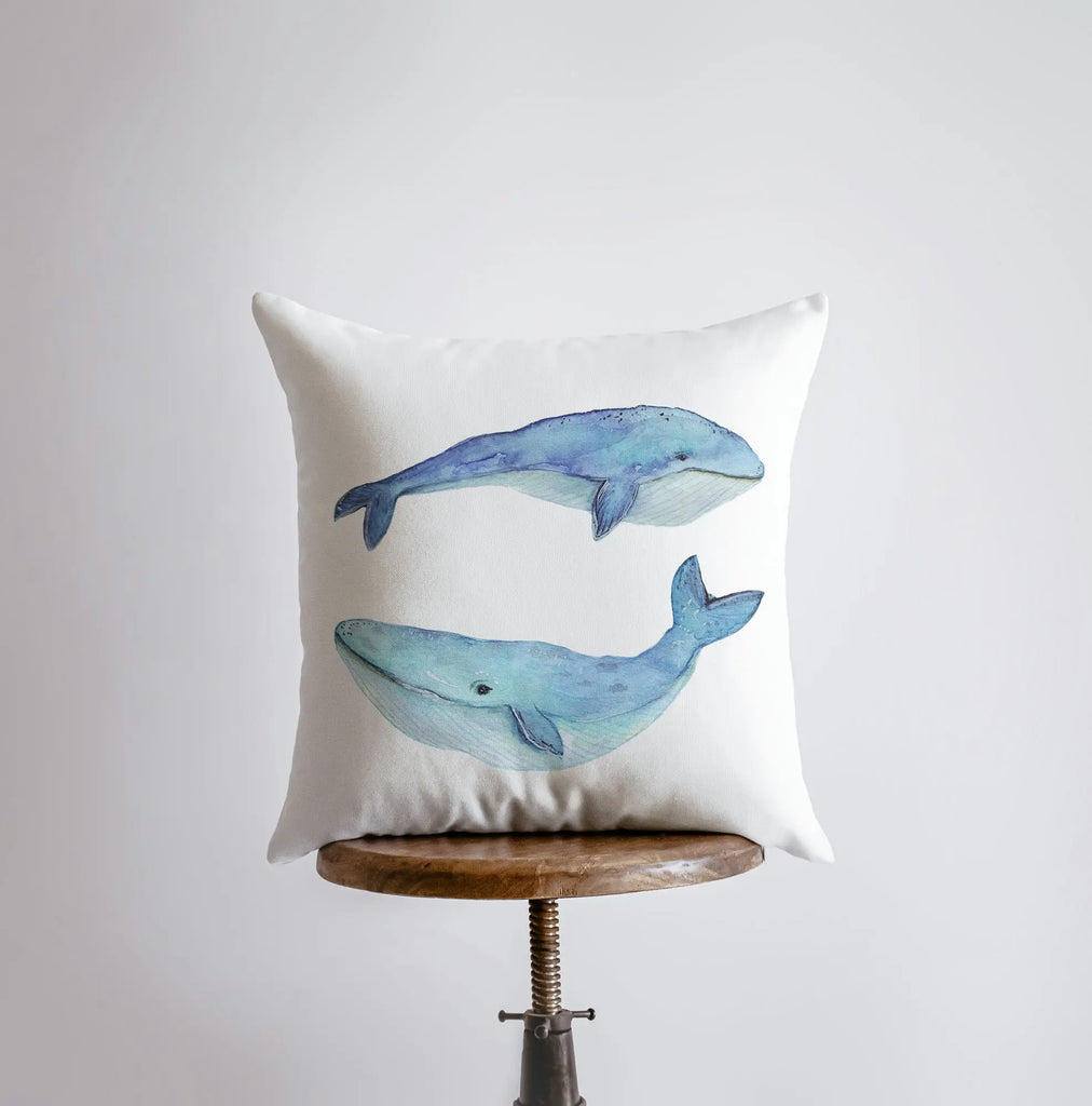 Blue Watercolor Whales | Pillow Cover | Throw Pillow | Home Decor | Modern Decor | Pillow | Ocean | Gift for her | Accent Pillow Cover | Sea UniikPillows