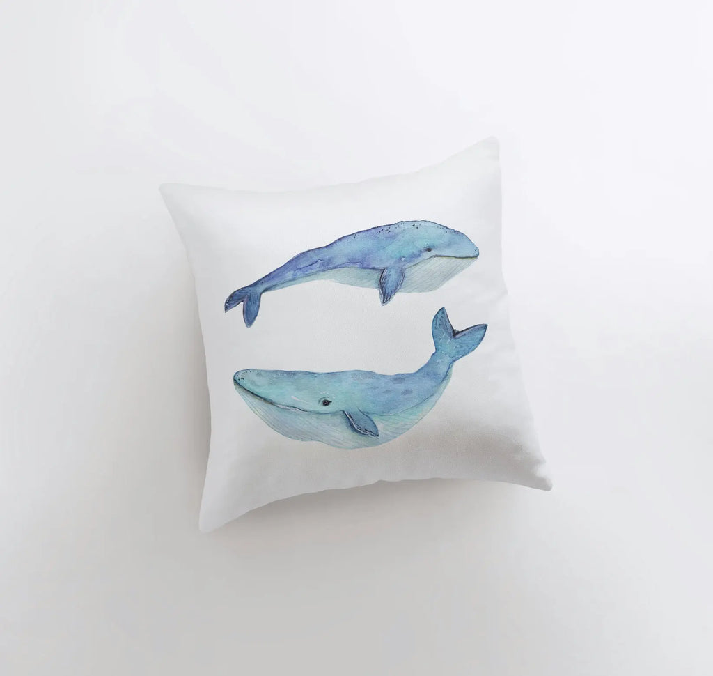 Blue Watercolor Whales | Pillow Cover | Throw Pillow | Home Decor | Modern Decor | Pillow | Ocean | Gift for her | Accent Pillow Cover | Sea UniikPillows