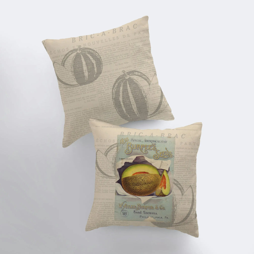 Cantaloupe | Pillow Cover | Vegan | Vegan Gift | Farmhouse Decor | Home Decor | Throw Pillow | Pillow | Accent Pillow Covers | Country Decor UniikPillows