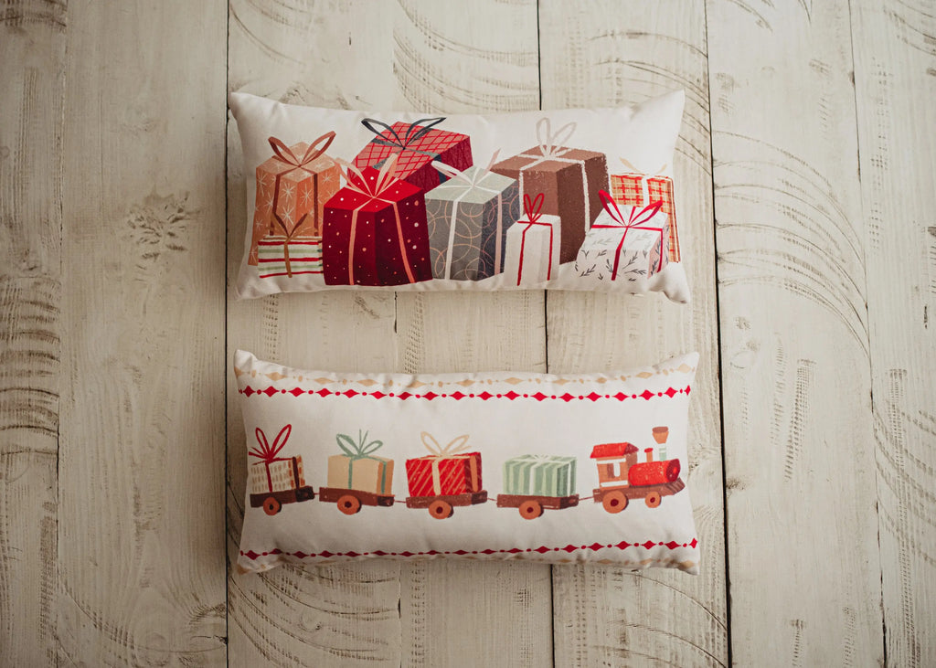 Christmas Gift Train | Throw Pillow Cover | 20x10 | Decorative Pillows for Couch | Christmas Throw Pillows | Christmas Home Decor | Mom Gift UniikPillows