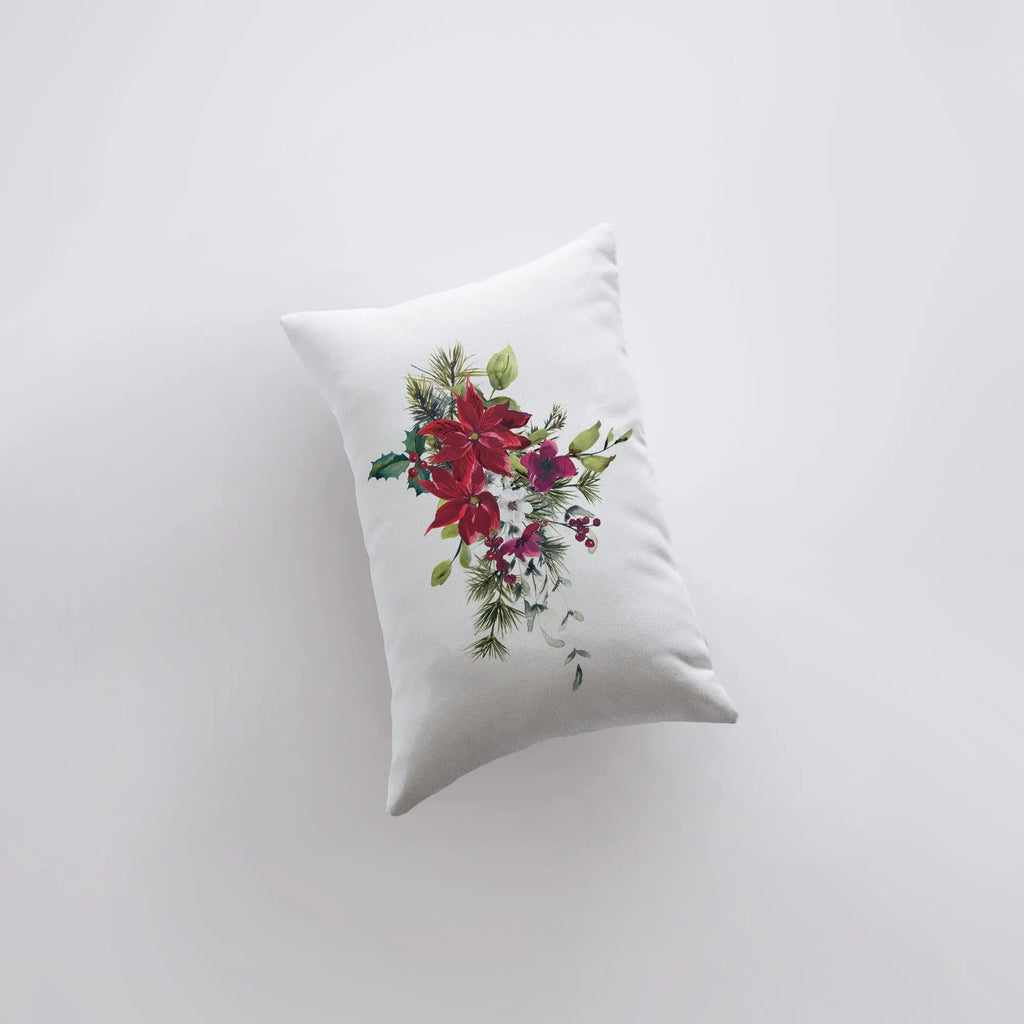 Christmas Poinsettia Throw Pillow Cover| Christmas Pillowcase | 18x12 | Holiday Decor | Christmas tree | Christmas Gifts | Room Decor UniikPillows
