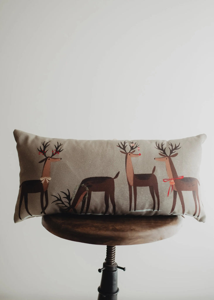 Decked out Christmas Reindeer Throw Pillow Cover | 20x10 | Primitive Christmas Decor | Primitive Decor | Luxury Home Decor | Luxury Decor UniikPillows