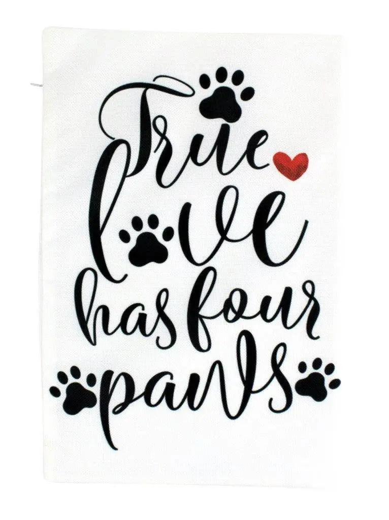 Dog | True Love has four Paws | 12x18 | Pillow Cover | Home Decor | Rescue Dog | Dog Lover | Boxer Dog  | Dog Lover Gift | Dog Mom Gift UniikPillows