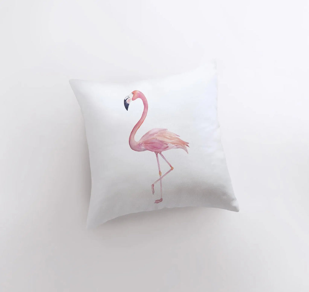 Flamingo | White Pillow Cover | Throw Pillow | Pink Flamingo | Home Decor | Pillow | Gift for her | Pink Throw Pillows | White Throw Pillow UniikPillows