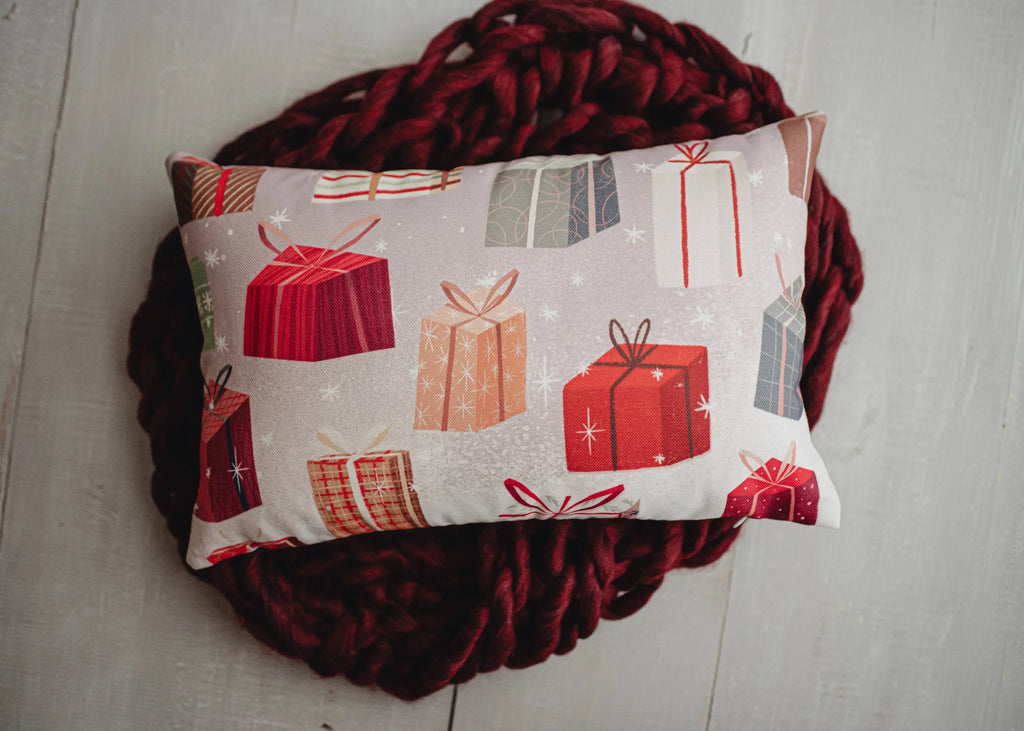 Gift Sleigh Christmas Throw Pillow Cover | 18x12 | Best Friend Christmas Gift | Rustic Farmhouse Decor | Christmas Throw Pillows | Mom Gift UniikPillows