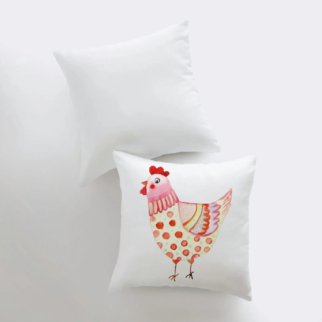 Hen | Yellow | Pillow Cover | Pillow | Farmhouse Decor | Home Decor | Throw Pillow | Gift for her | Cute Home Decor | Country Decor UniikPillows