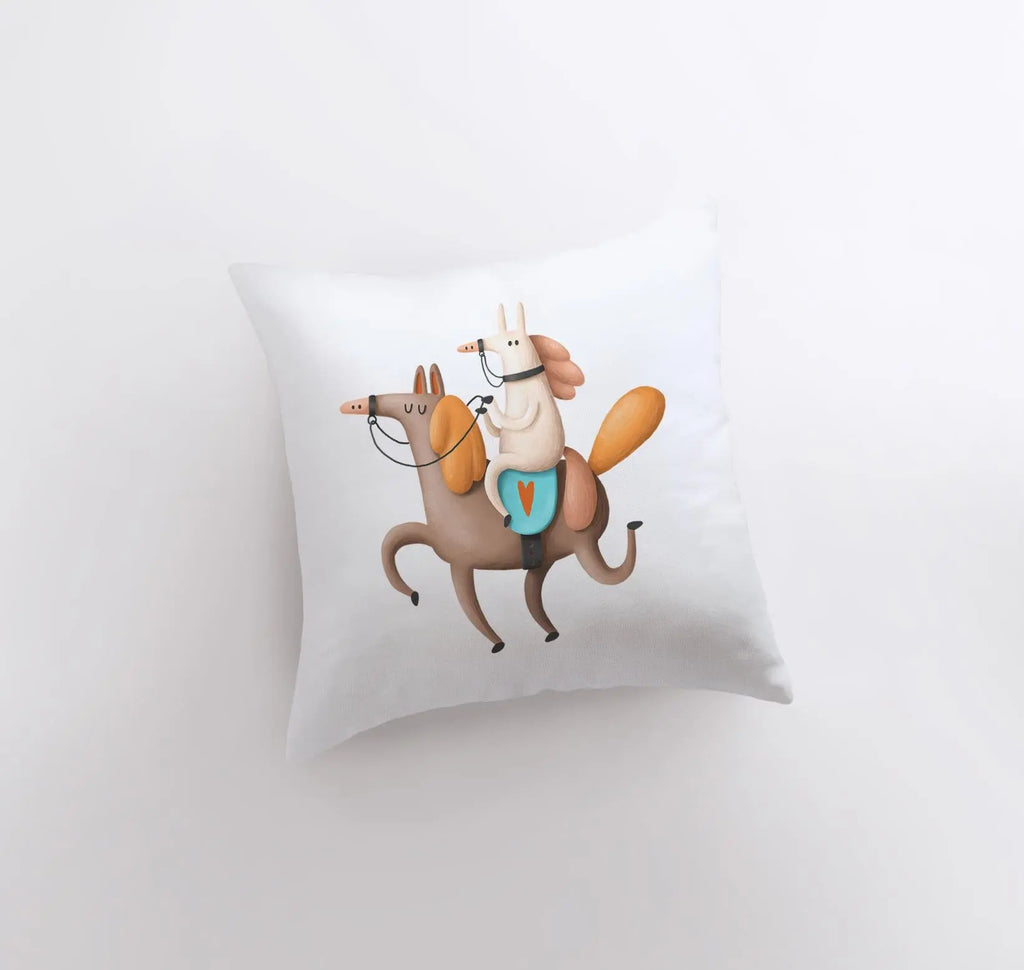 Horse Riding Horse Pillow | Throw Pillow | Horse Lover | Animal Lover Gift | Tiny House Decor | Cowgirl Pillow | Horse Pillow Pet UniikPillows