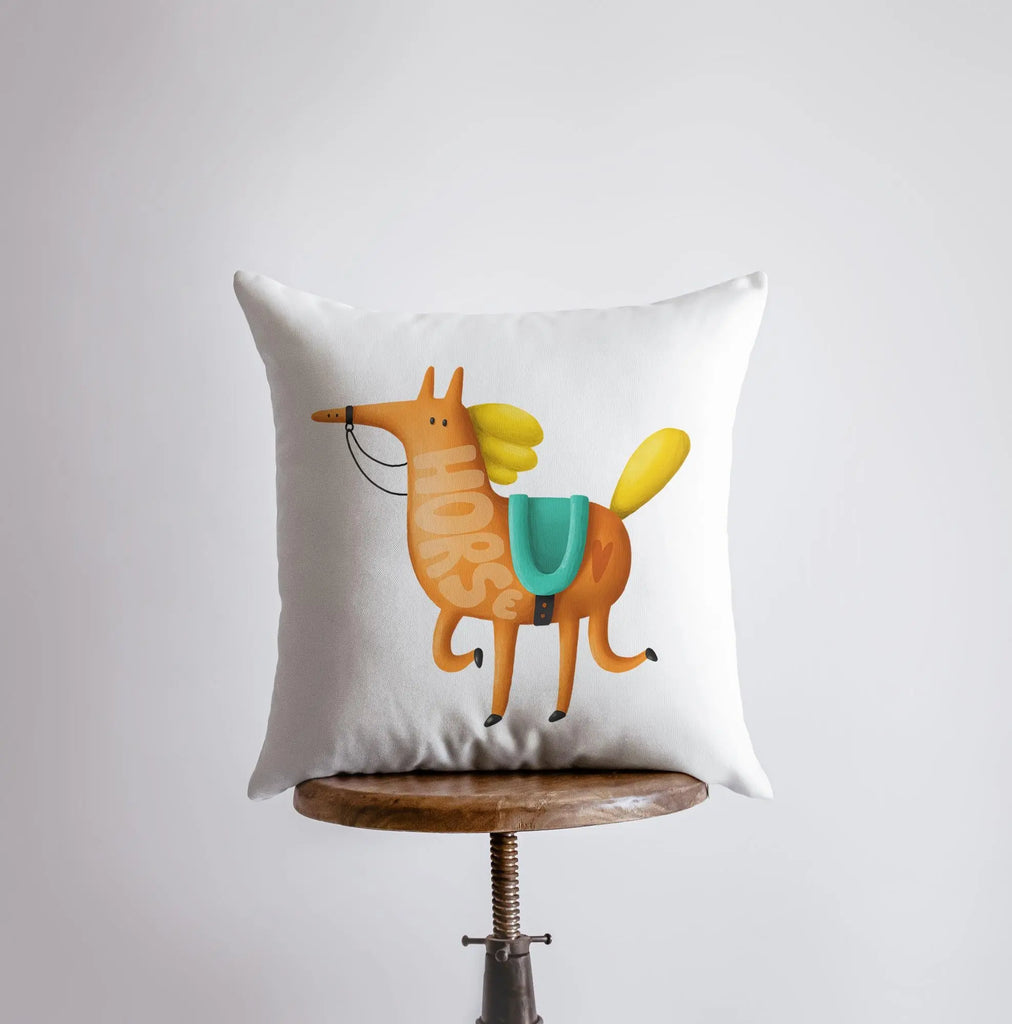 Horse Running Pillow | Throw Pillow | Horse Lover | Animal Lover Gift | Tiny House Decor | Cowgirl Pillow | Horse Pillow Pet UniikPillows