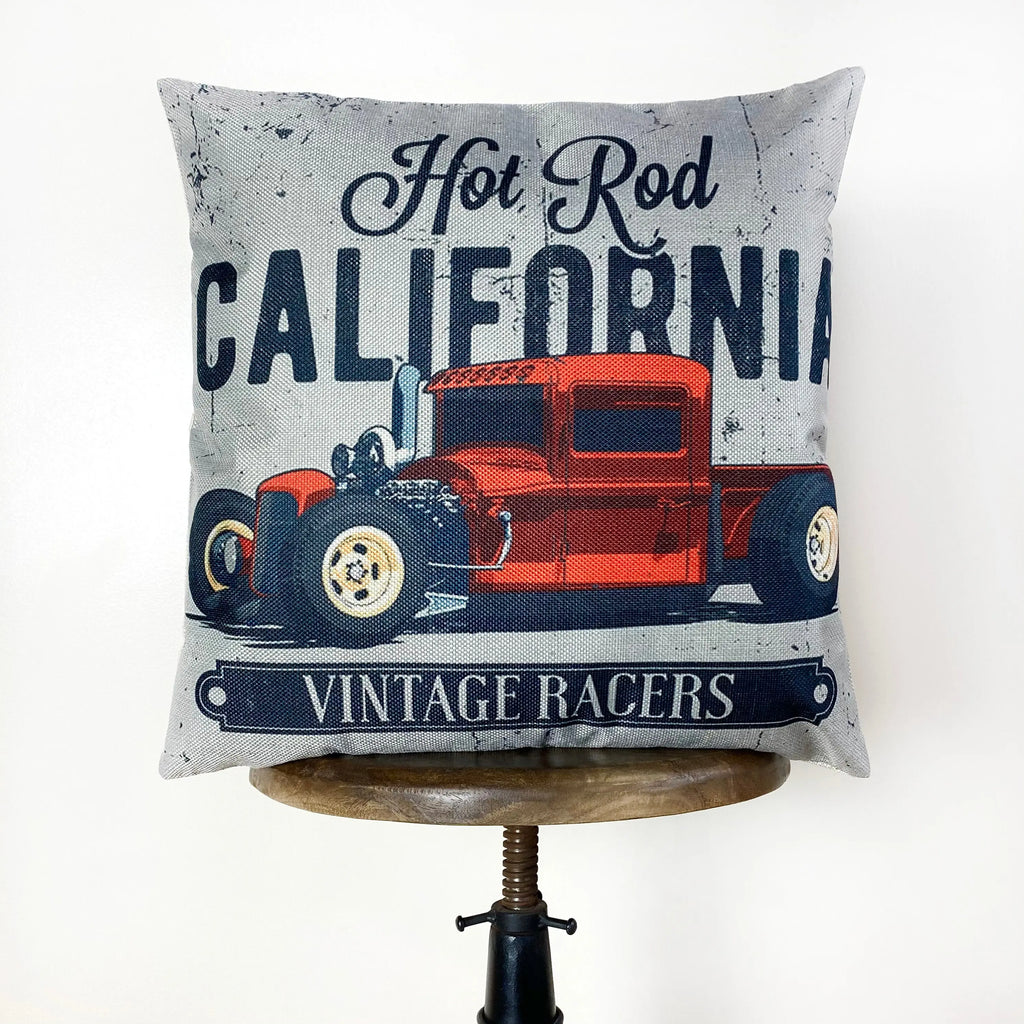 Hot Rod California Vintage Racer  | Pillow Cover | Throw Pillow | Dad Gift | Classic Car | Gift Ideas | Pillow | Hot Rod | Room Décor UniikPillows