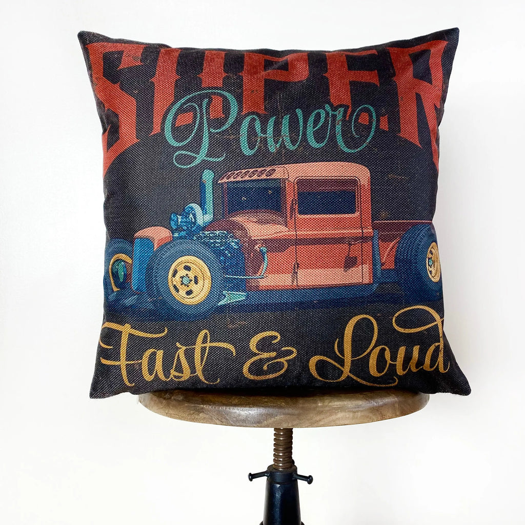 Hot Rod Super Power | Pillow Cover |  Throw Pillow | Pillow | Dad Gift | Classic Car | Gift Ideas | Pillow | Hot Rod | Room Décor UniikPillows