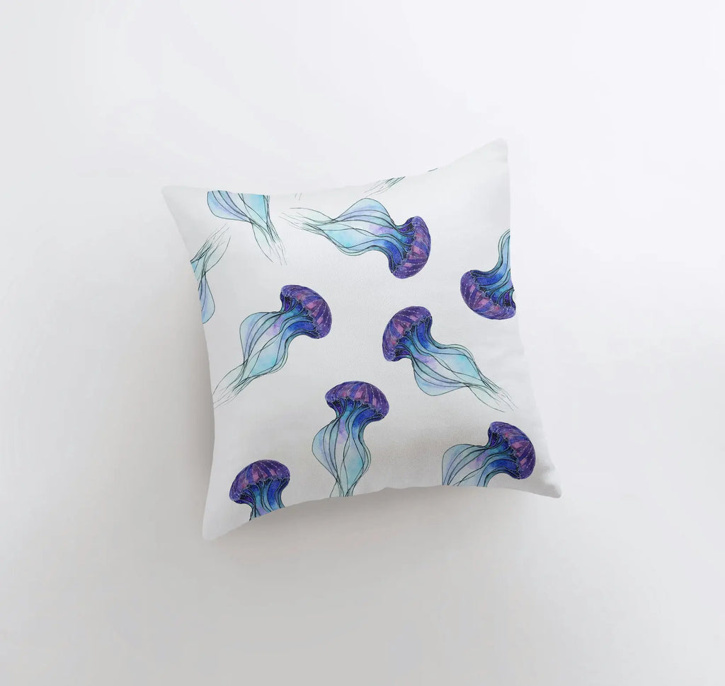 Jelly Fish Repeat | Pillow Cover | Throw Pillow | Home Decor | Modern Decor | Nautical | Ocean | Gift for her | Accent Pillow Covers | Watercolor UniikPillows