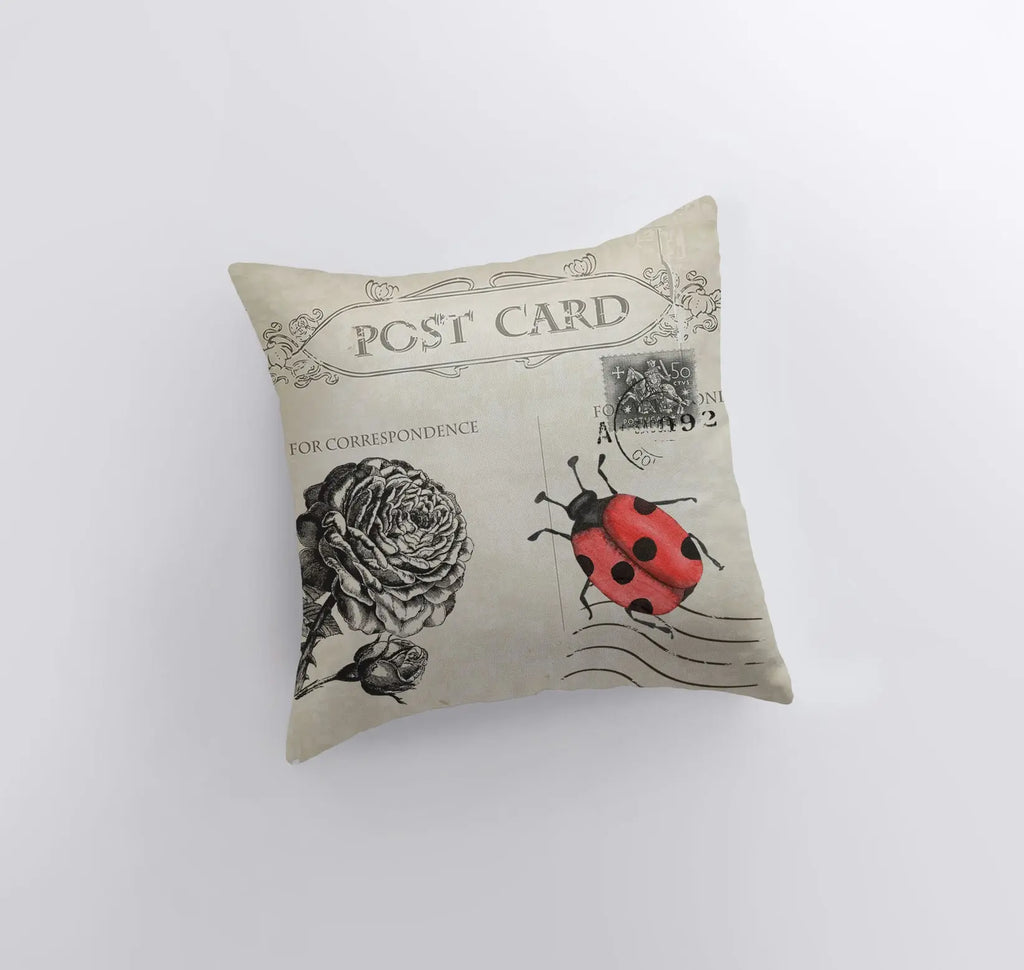 Lady bug | Pillow Cover | Our Nest | Postcard Pillow | Farmhouse Decor | Home Decor | Throw Pillow | Modern Farmhouse | Lady Bird | Gift UniikPillows