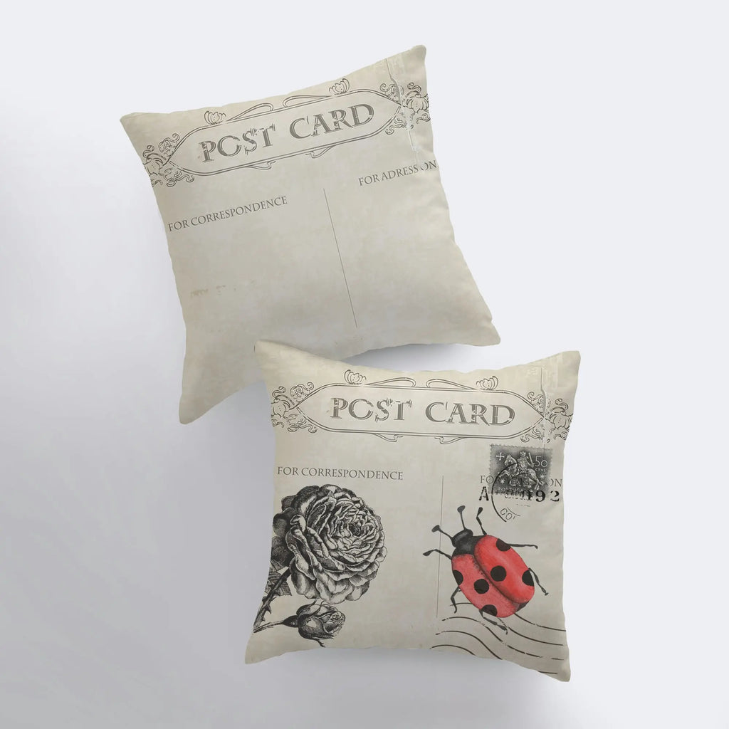 Lady bug | Pillow Cover | Our Nest | Postcard Pillow | Farmhouse Decor | Home Decor | Throw Pillow | Modern Farmhouse | Lady Bird | Gift UniikPillows