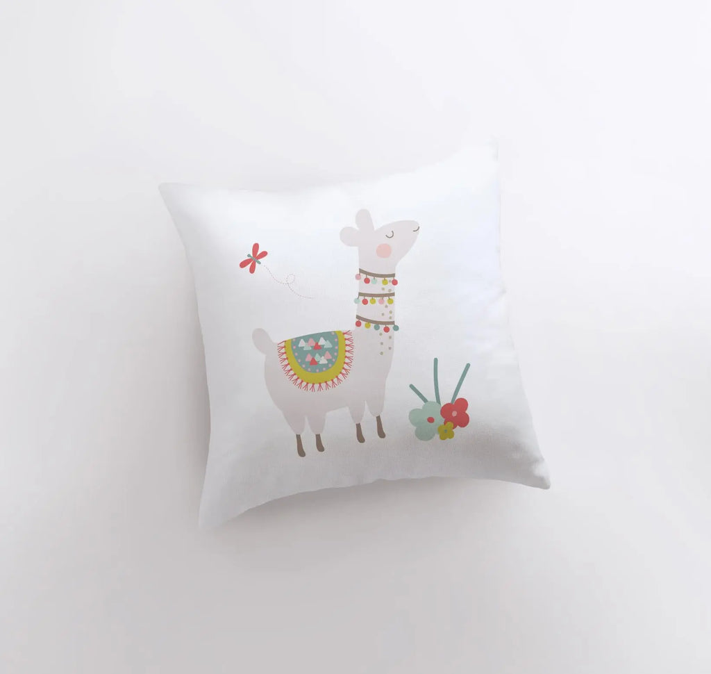 Llama with Flowers | Alpaca Pillow | Good Vibes Only | Cactus Pillow | Positive Vibes |South West | Lumbar Pillow | Llama Pillow Case UniikPillows