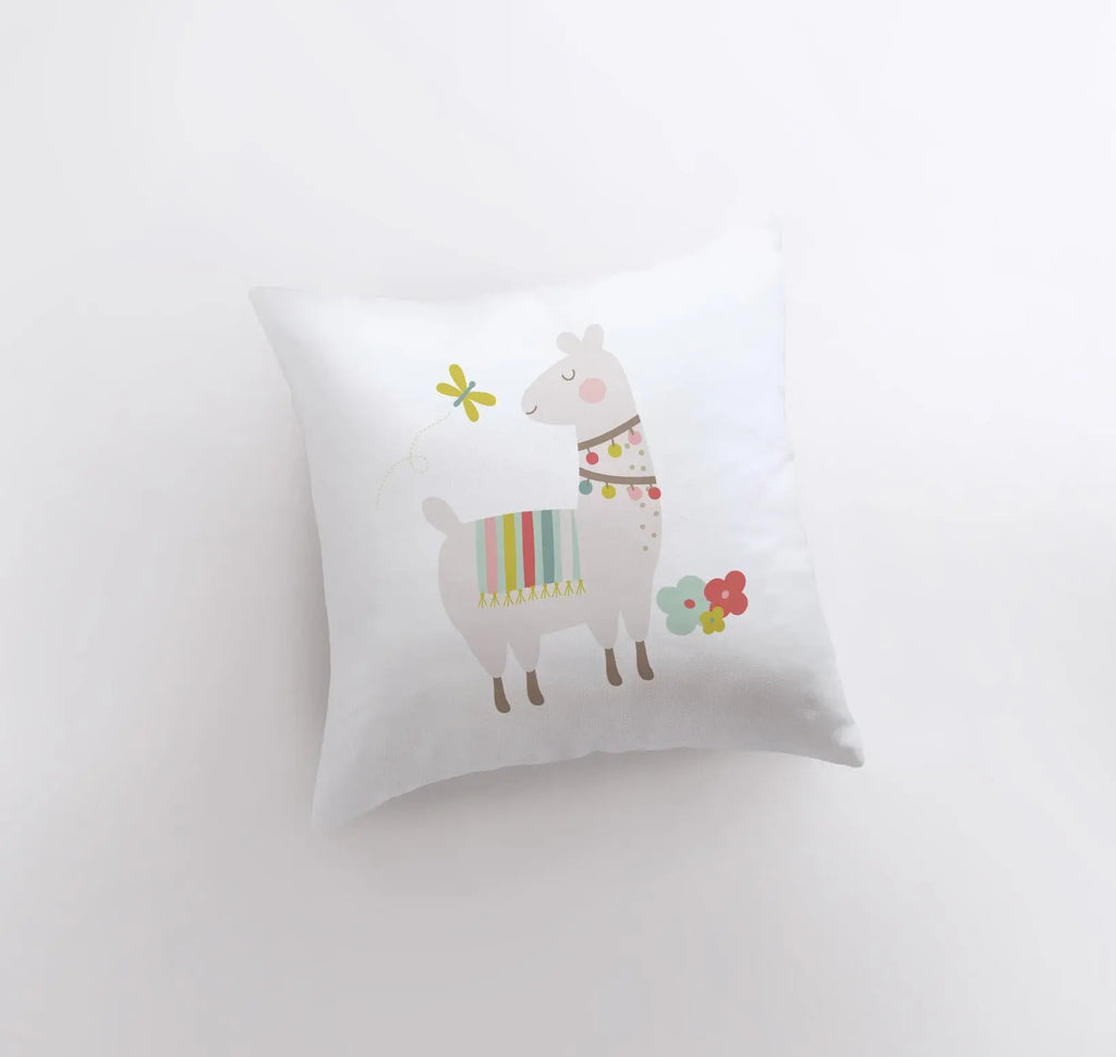 Llama with Flowers | Alpaca Pillow | Good Vibes Only | Cactus Pillow | Positive Vibes |South West | Lumbar Pillow | Llama Pillow Case UniikPillows
