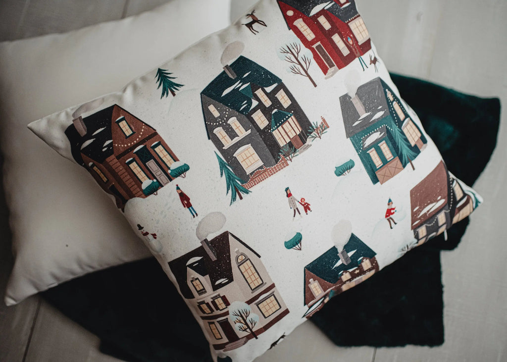 Merry Christmas Snow Angel Throw Pillow Cover | 18x12 | Christmas tree | Christmas Gifts | Room Decor | Mom Gift | Aaesthetic Room Decor UniikPillows