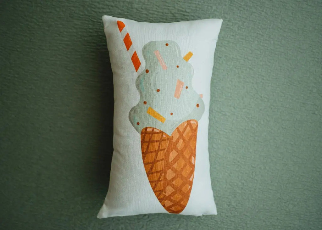 Mint Chocolate Chip Ice-cream cone | 12x16 | Vintage Style | Home Decor | Throw Pillows| Orange Pillows | Room Decor | Decorative Pillows UniikPillows