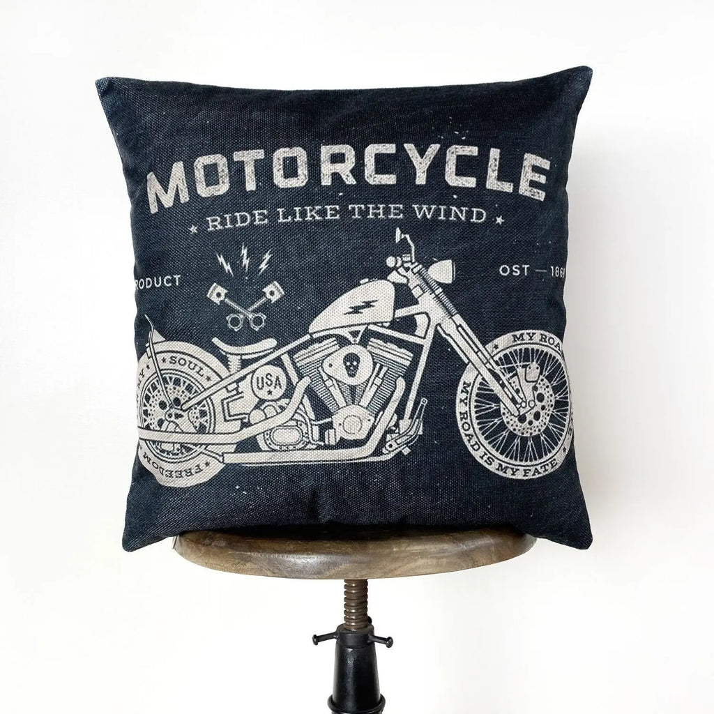 Motorcycles | Pillow Cover | Gift for Him | Throw Pillow | Home Décor | Boyfriend | Dad Gift | Classic Motorcycle UniikPillows