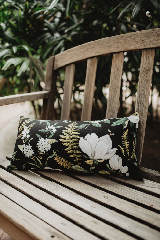 Mud-Cloth Pillow Covers | 12x24 | Summer Garden Floral | Black and White | Throw Pillow | Modern Home Decor | Luxury Decor | Elegant Luxury Decor UniikPillows