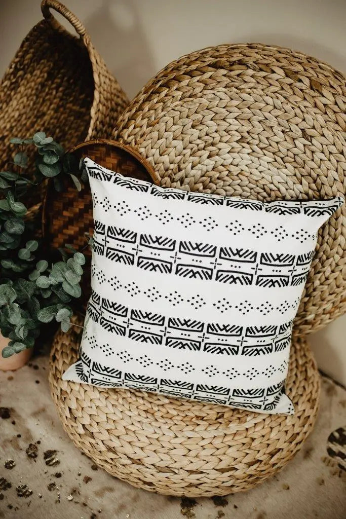 Mud-Cloth Pillow Covers | Black and White | Modern Home Decor | Mud-Cloth Pillow | Luxury Decor | Elegant Luxury Decor | Throw Pillow UniikPillows