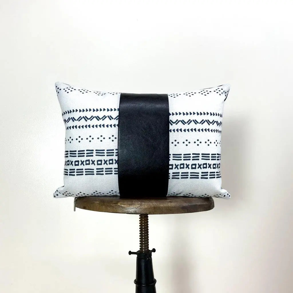 Mud-Cloth Pillow Covers | Faux Leather | Black and White | Throw Pillow | Luxury Decor | Elegant Luxury Decor | Room Decor | Gift for her UniikPillows