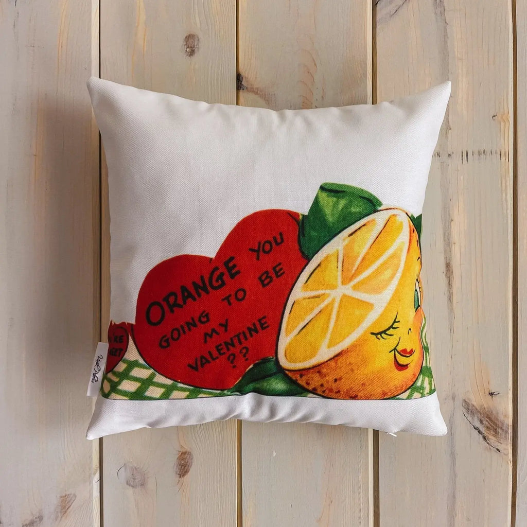 Orange You my Vintage Valentines | Pillow Cover | Throw Pillow | Valentines Day Gifts for Her | Valentines Day | Room Decor | Love You UniikPillows