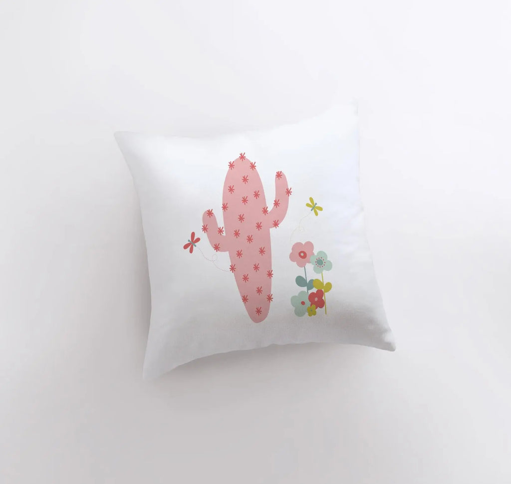 Pink Cactus | Pillow Cover | Good Vibes Only | Cactus Pillow | Positive Vibes | South Western | Succulent Pillow | Cactus Pillow Case UniikPillows