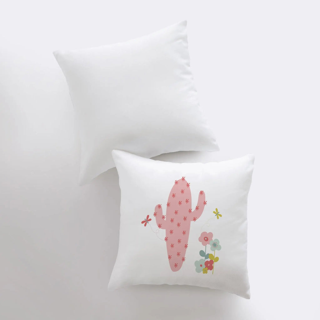 Pink Cactus | Pillow Cover | Good Vibes Only | Cactus Pillow | Positive Vibes | South Western | Succulent Pillow | Cactus Pillow Case UniikPillows