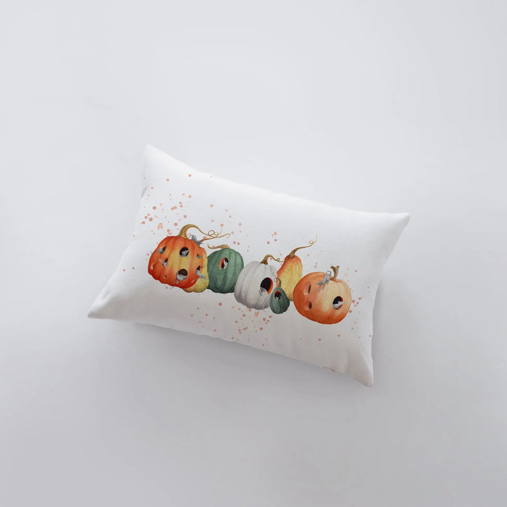 Pumpkins and Mice Pillow Cover | 18x12 | Modern Farmhouse | Primitive Decor | Home Decor | Gift for her | Sofa Pillows UniikPillows