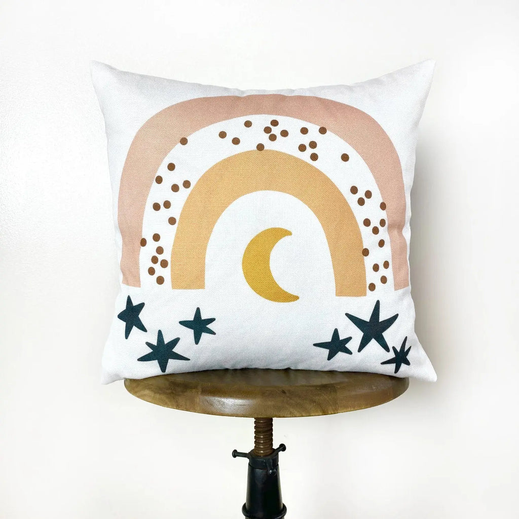 Rainbow with stars | Throw Pillow Cover  | Baby Nursery Decor | Baby Shower Decorations | Nursery Pillow | Gift Ideas UniikPillows