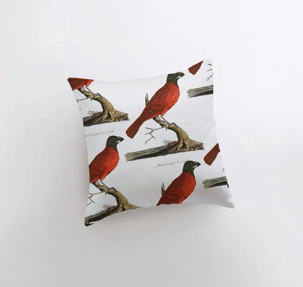 Red Bird Pillow Cover | Birds | Farmhouse Decor | Home Decor | Bird Lover | Red Throw Pillows | Gift for her | Accent Pillow Covers | Gift UniikPillows