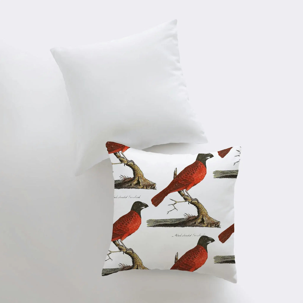Red Bird Pillow Cover | Birds | Farmhouse Decor | Home Decor | Bird Lover | Red Throw Pillows | Gift for her | Accent Pillow Covers | Gift UniikPillows